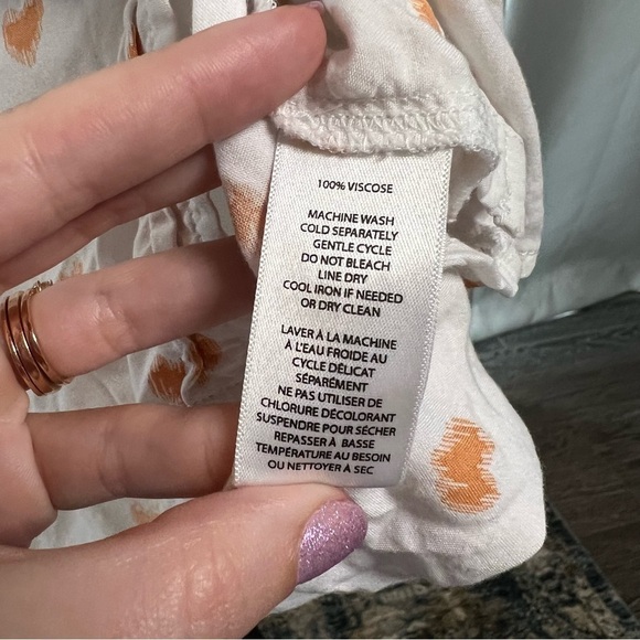 Beachlunchlounge White and Orange Heart Blouse XS - Picture 6 of 7